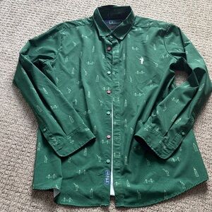 William Murray ‘Tis the Season Forest Green Men's Casual Button Down Shirt